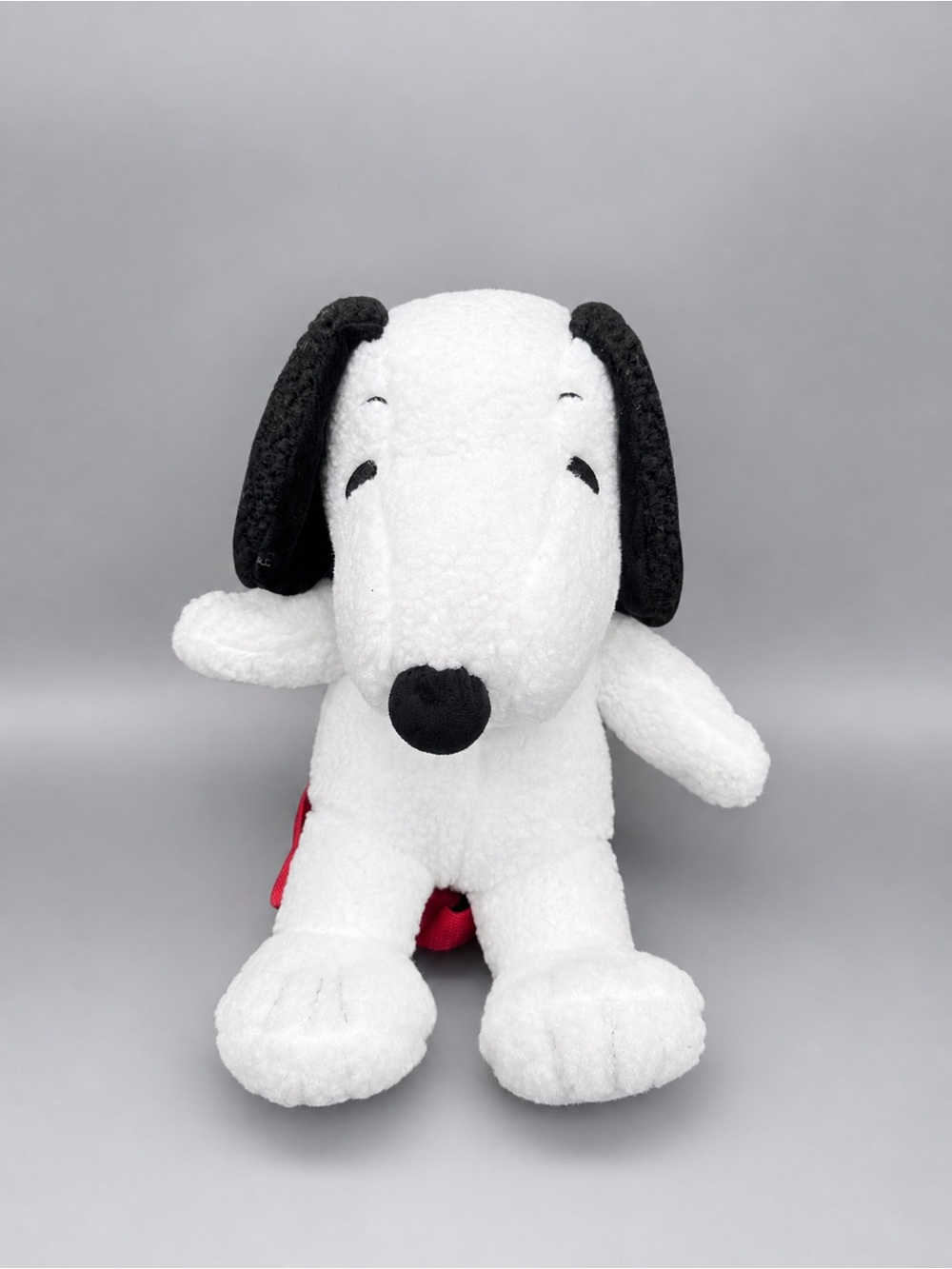 Snoopy Plushie Backpack Shoulder Bag White Black Sherpa Fleece Stuffed Animal